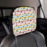 Music Notes Pattern Print Design 01 Car Headrest Cover