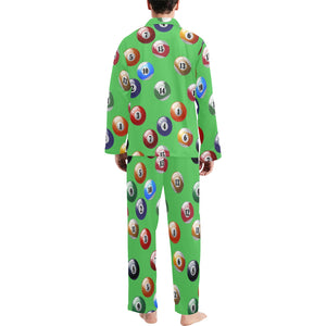 Billiard Ball Pattern Print Design 02 Men's Long Pajama Set