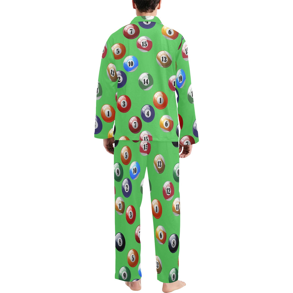 Billiard Ball Pattern Print Design 02 Men's Long Pajama Set