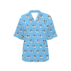 Jack Russel Pattern Print Design 04 Women's All Over Print Hawaiian Shirt