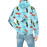 Surfboard Pattern Print Design 03 Men's Padded Hooded Jacket(ModelH42)