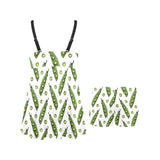 Green Peas Pattern Print Design 03 Chest Sexy Pleated Two Piece Swim Dress