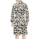 Popcorn Pattern Print Design 02 Men's Long Sleeve Belted Night Robe