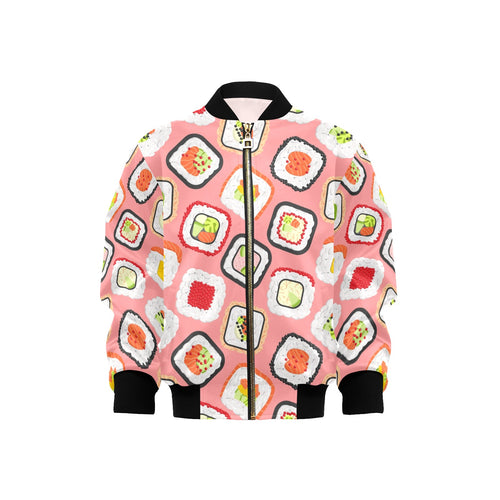 Sushi Roll Pattern Kids' Boys' Girls' Bomber Jacket