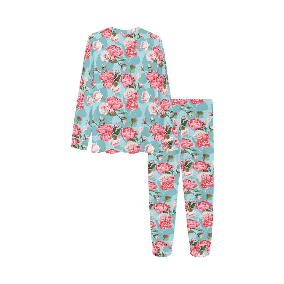 Rose Pattern Print Design 03 Kids' Boys' Girls' All Over Print Pajama Set