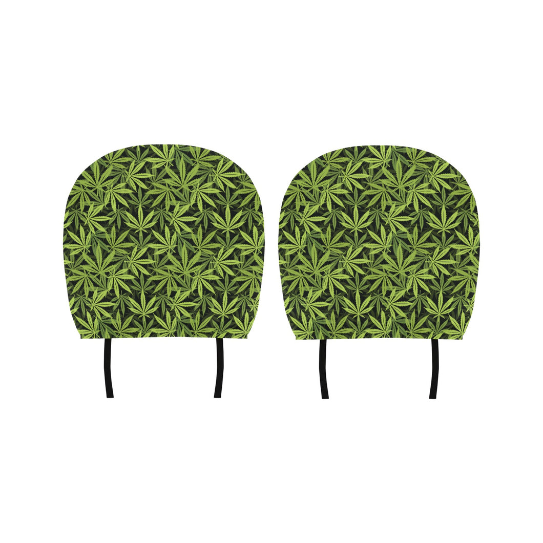 Canabis Marijuana Weed Pattern Print Design 03 Car Headrest Cover