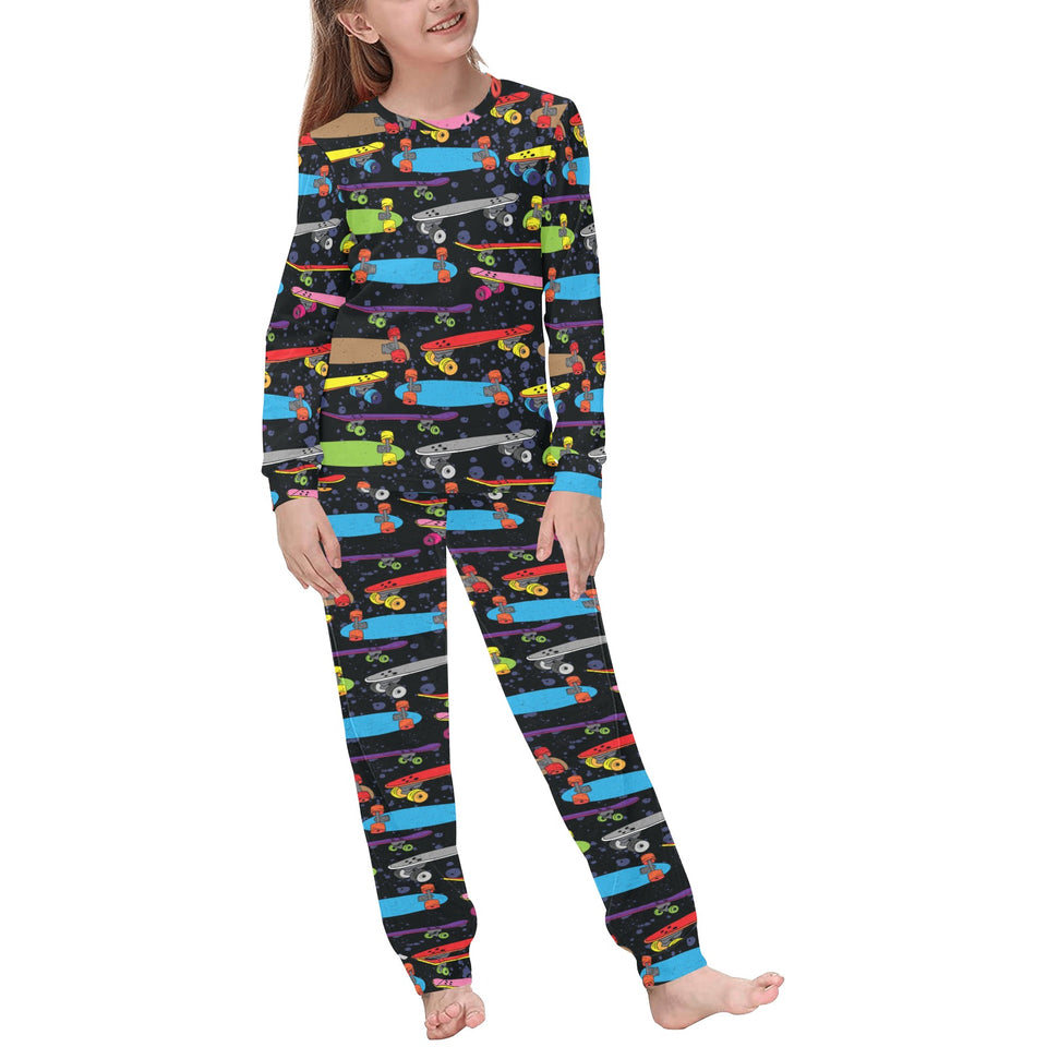 Skate Board Pattern Print Design 03 Kids' Boys' Girls' All Over Print Pajama Set