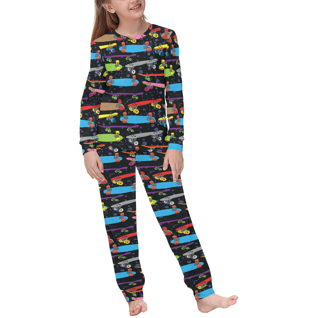 Skate Board Pattern Print Design 03 Kids' Boys' Girls' All Over Print Pajama Set