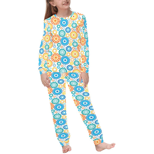 Gear Pattern Print Design 04 Kids' Boys' Girls' All Over Print Pajama Set