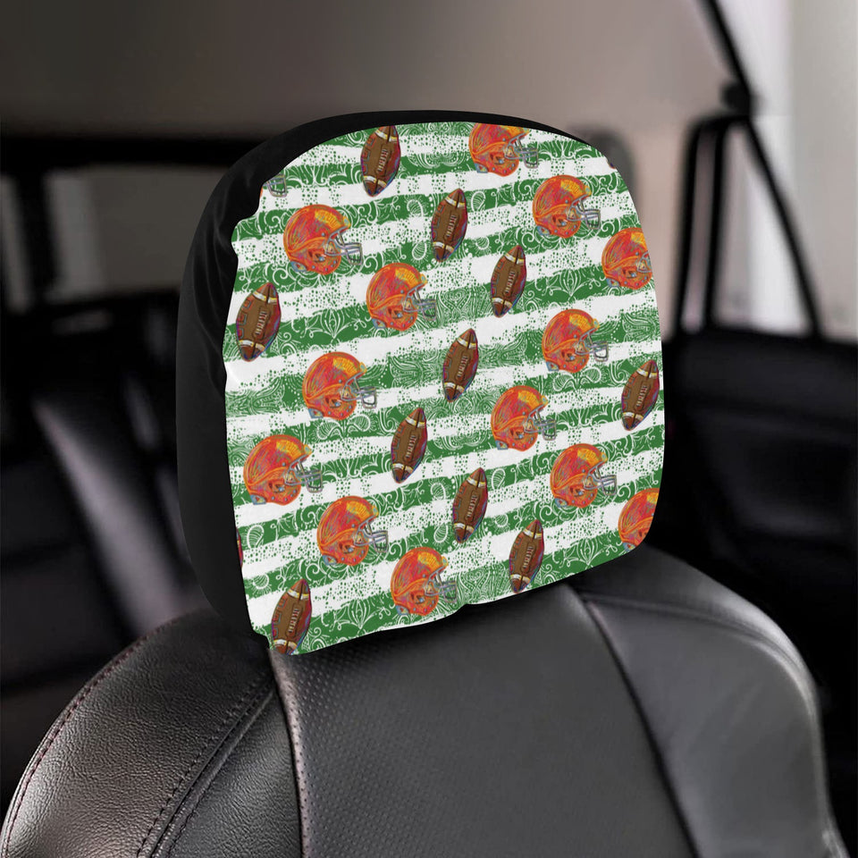 American Football Ball Helmet Pattern Car Headrest Cover