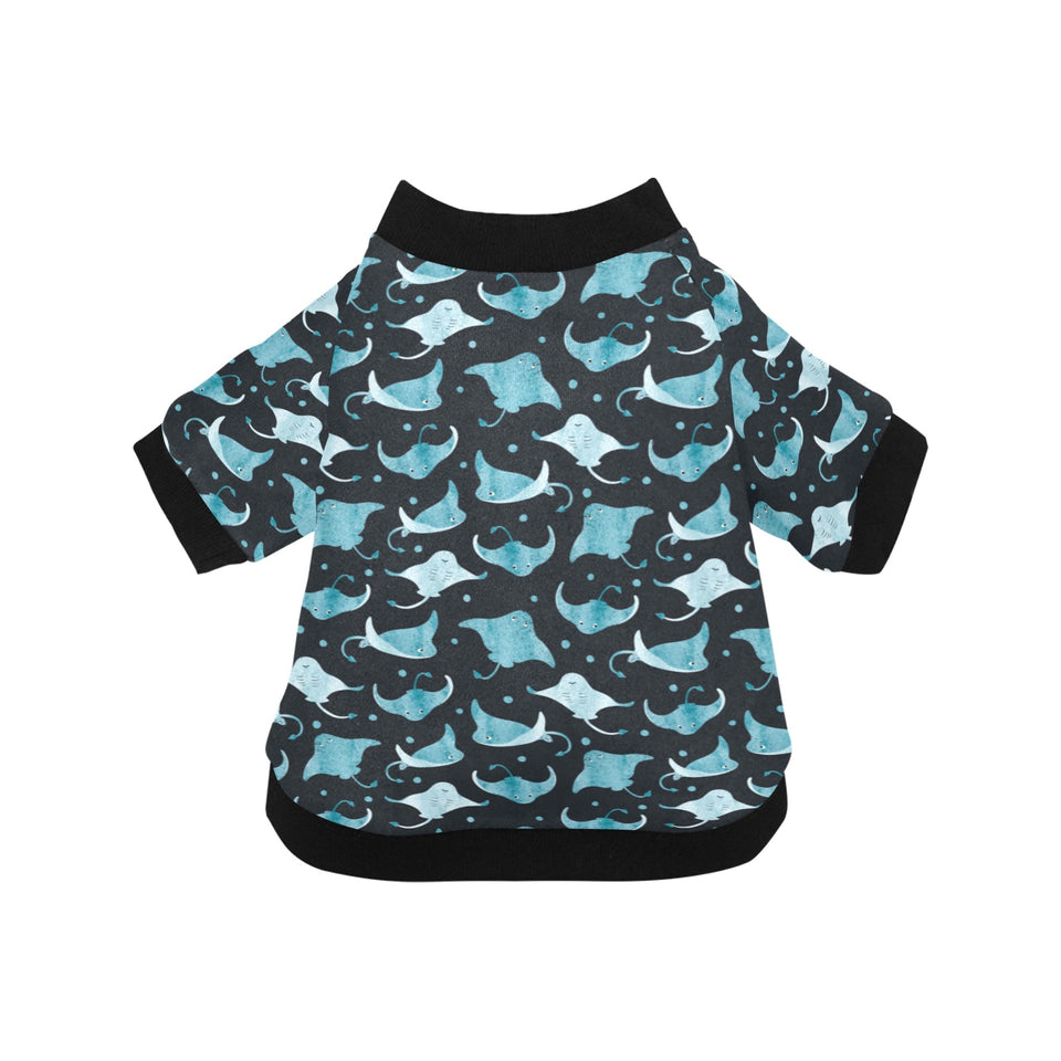 Stingray Pattern Print Design 04 All Over Print Pet Dog Round Neck Fuzzy Shirt