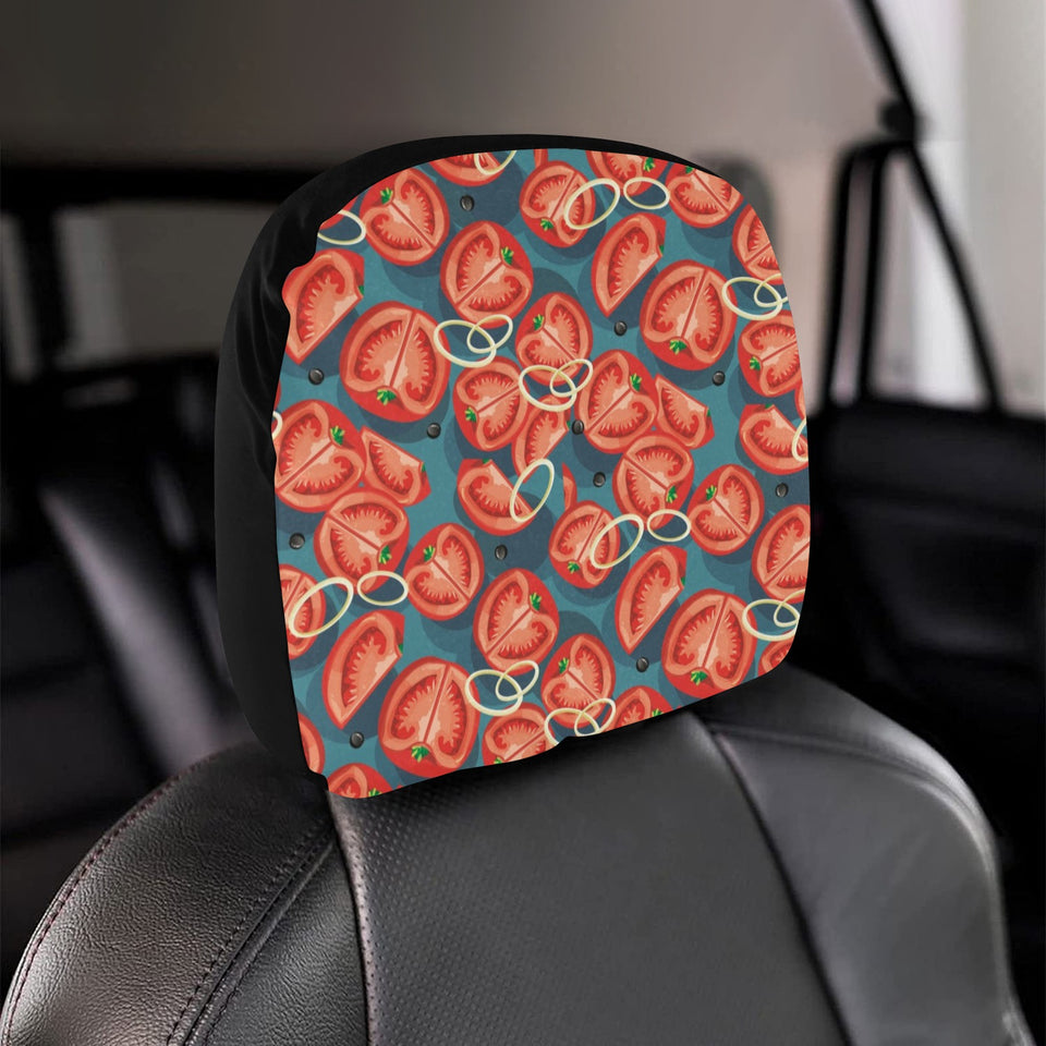 Tomato Pattern Background Car Headrest Cover