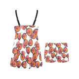 Sun Glasses Pattern Print Design 01 Chest Sexy Pleated Two Piece Swim Dress