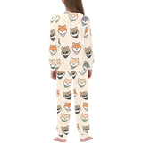 Shiba Inu Head Pattern Kids' Boys' Girls' All Over Print Pajama Set