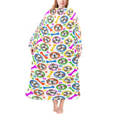 English Bulldog Pattern Print Design 05 Blanket Robe with Sleeves