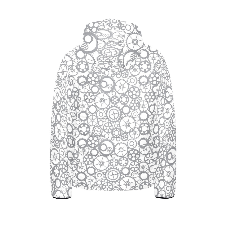 Gear Pattern Print Design 05 Kids' Boys' Girls' Padded Hooded Jacket