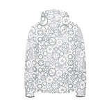 Gear Pattern Print Design 05 Kids' Boys' Girls' Padded Hooded Jacket