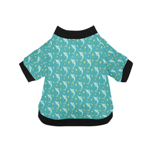 Swordfish Pattern Print Design 04 All Over Print Pet Dog Round Neck Fuzzy Shirt