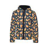 Squirrel Pattern Print Design 05 Kids' Boys' Girls' Padded Hooded Jacket