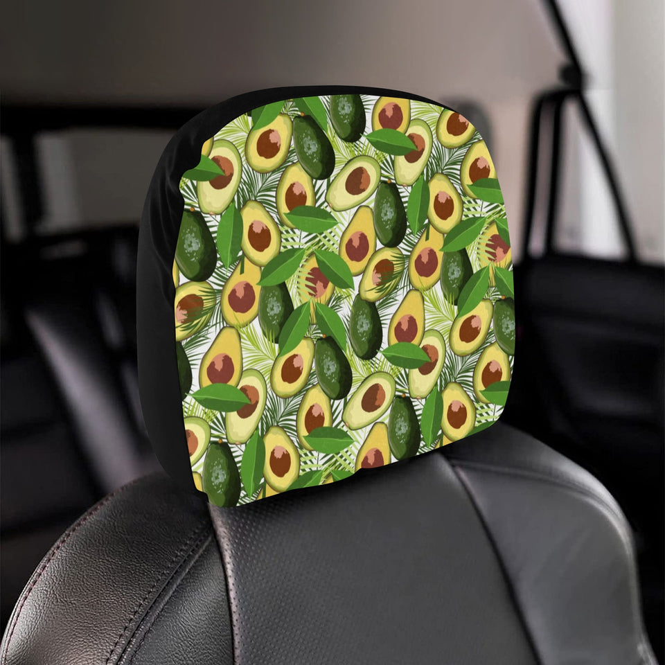 Avocado Leaves Pattern Car Headrest Cover