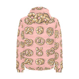 Pretzels Pattern Print Design 04 Men's Padded Hooded Jacket(ModelH42)