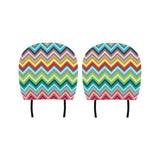 Rainbow Zigzag Chavron Pattern Car Headrest Cover