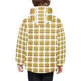 Hamburger Pattern Print Design 05 Kids' Boys' Girls' Padded Hooded Jacket