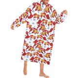 Goldfish Pattern Print Design 02 Blanket Robe with Sleeves