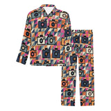 Camera Pattern Print Design 01 Men's Long Pajama Set