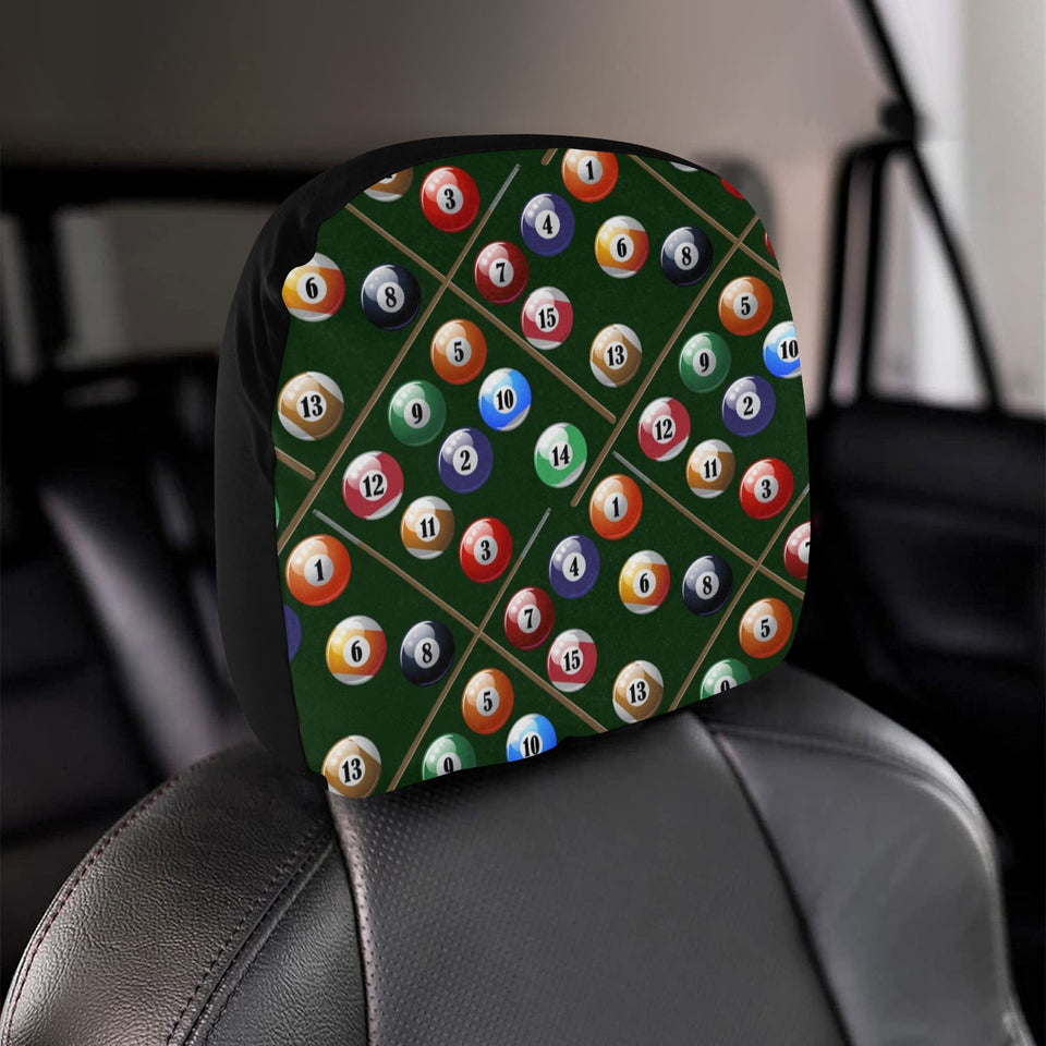 Billiard Ball Pattern Print Design 03 Car Headrest Cover