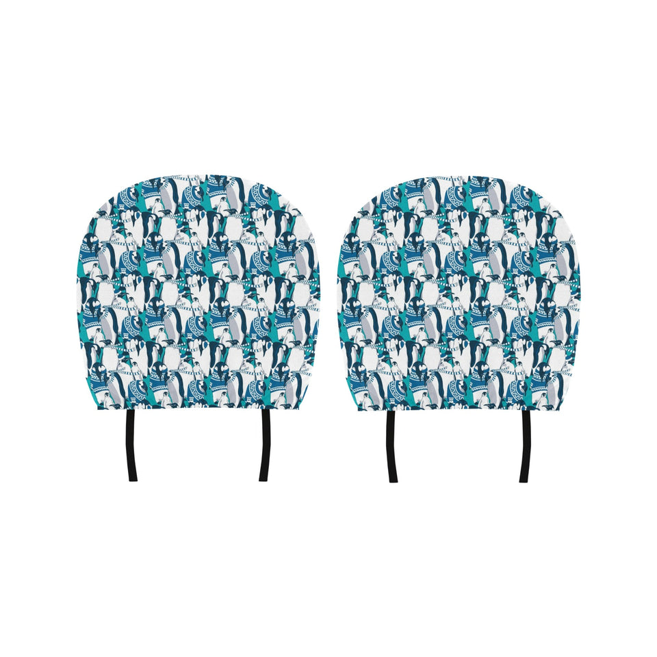 Penguin Pattern Car Headrest Cover