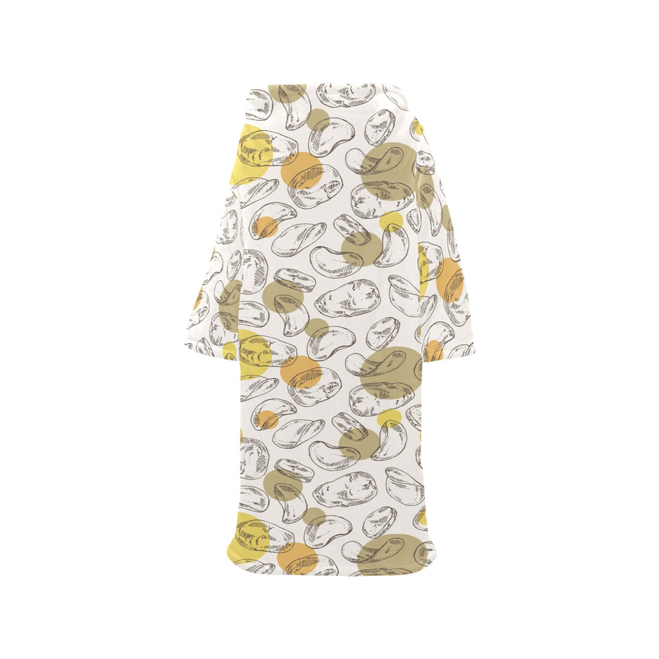 Potato Chips Pattern Print Design 02 Blanket Robe with Sleeves