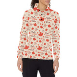 Canada Pattern Print Design 02 Women's Long Sleeve Polo Shirt