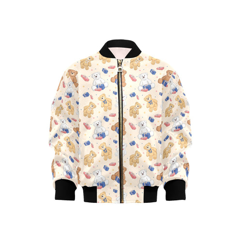 Teddy Bear Pattern Print Design 01 Kids' Boys' Girls' Bomber Jacket