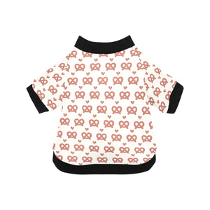 Pretzels Pattern Print Design 01 All Over Print Pet Dog Round Neck Fuzzy Shirt