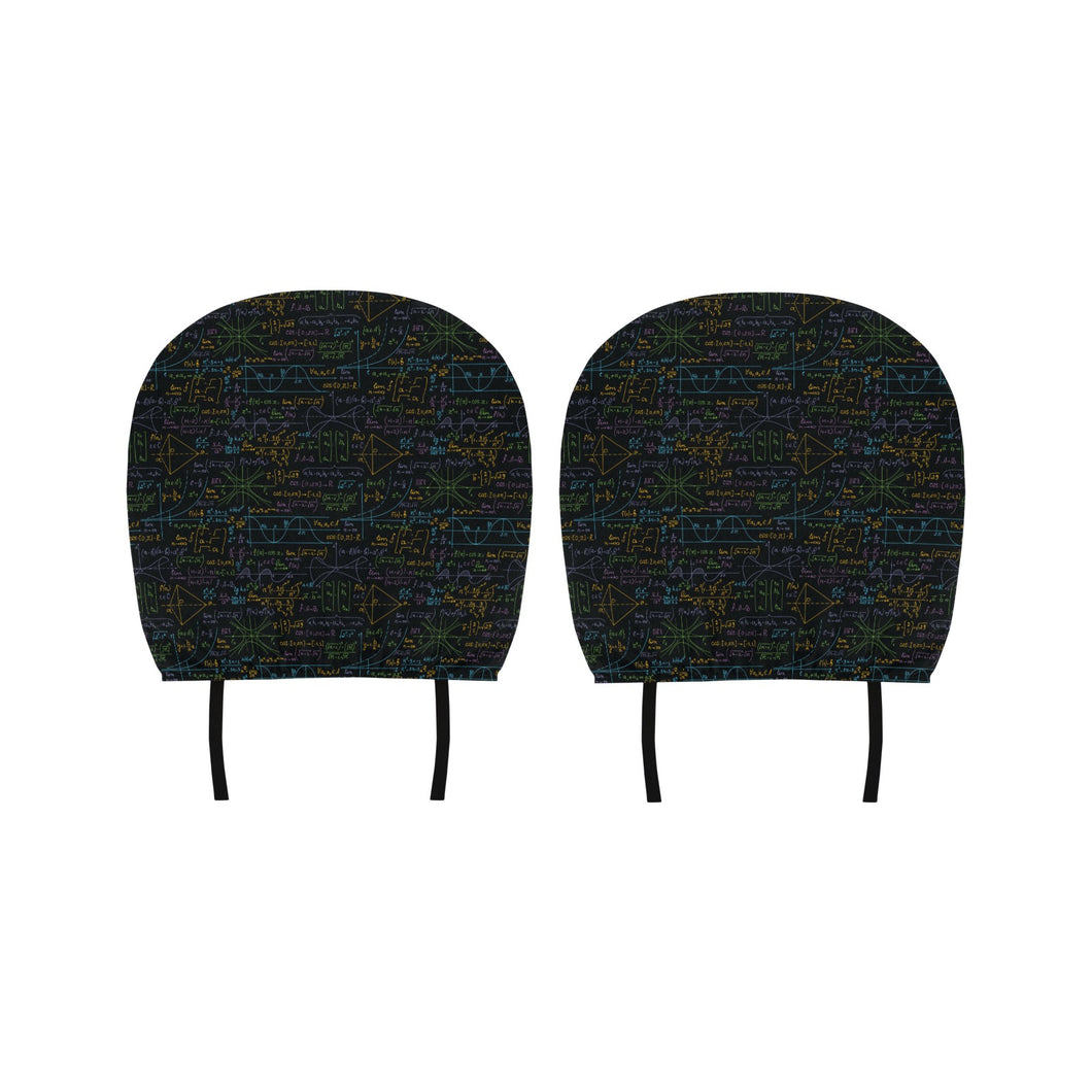 Math Pattern Print Design 01 Car Headrest Cover