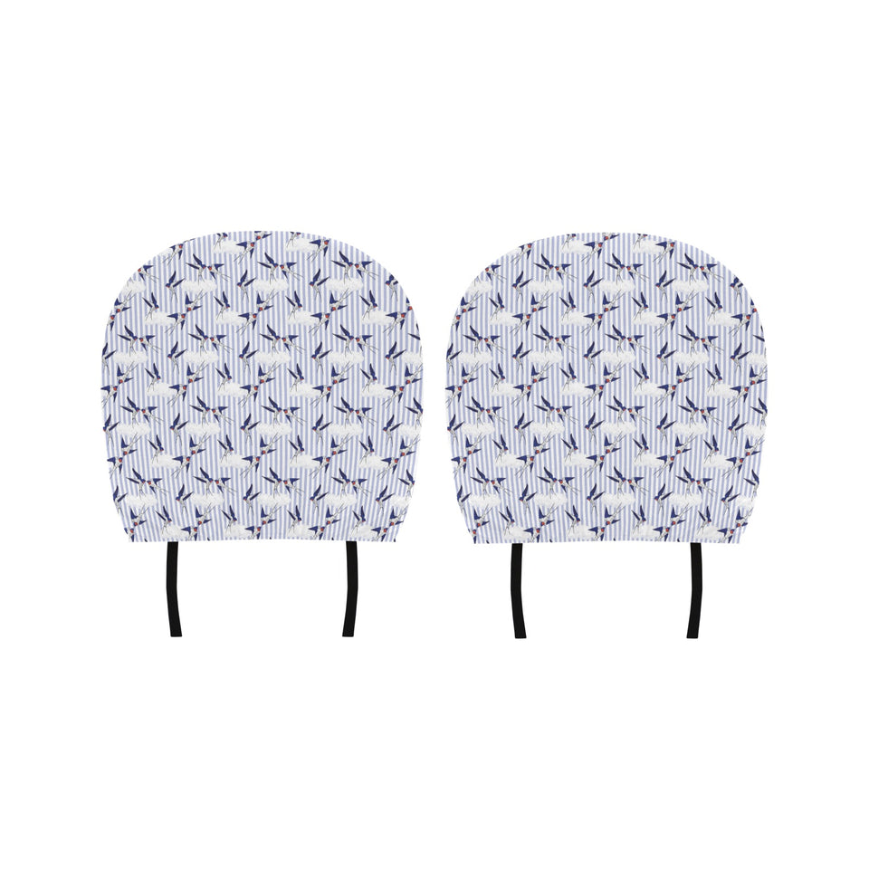 Swallow Pattern Print Design 03 Car Headrest Cover