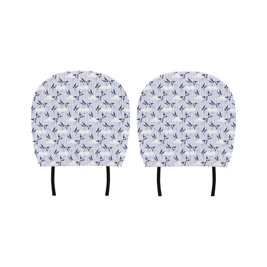 Swallow Pattern Print Design 03 Car Headrest Cover