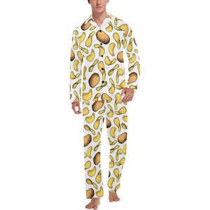 Potato Chips Pattern Print Design 01 Men's Long Pajama Set