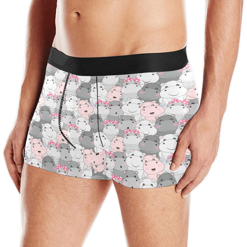 Hippopotamus Pattern Print Design 03 Men's All Over Print Boxer Briefs Men's Underwear