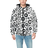 Gear Pattern Print Design 01 Men's Padded Hooded Jacket(ModelH42)