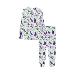 Eggplant Pattern Print Design 03 Kids' Boys' Girls' All Over Print Pajama Set