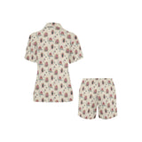 Snail Pattern Print Design 04 Women's V-Neck Short Pajama Set