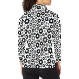 Gear Pattern Print Design 01 Women's Long Sleeve Polo Shirt