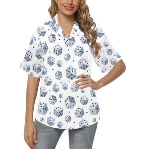 Dice Pattern Print Design 03 Women's All Over Print Hawaiian Shirt