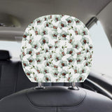 White Orchid Pattern Car Headrest Cover