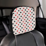 Casino Cards Suits Pattern Print Design 04 Car Headrest Cover