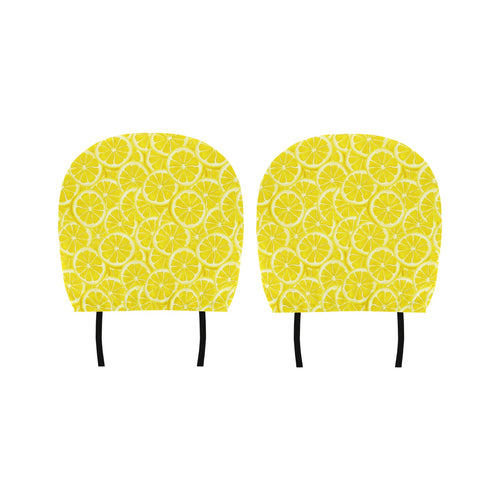 Sliced Lemon Pattern Car Headrest Cover