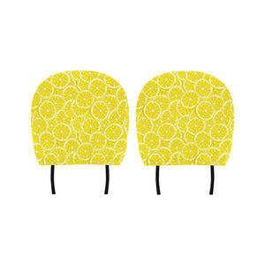 Sliced Lemon Pattern Car Headrest Cover