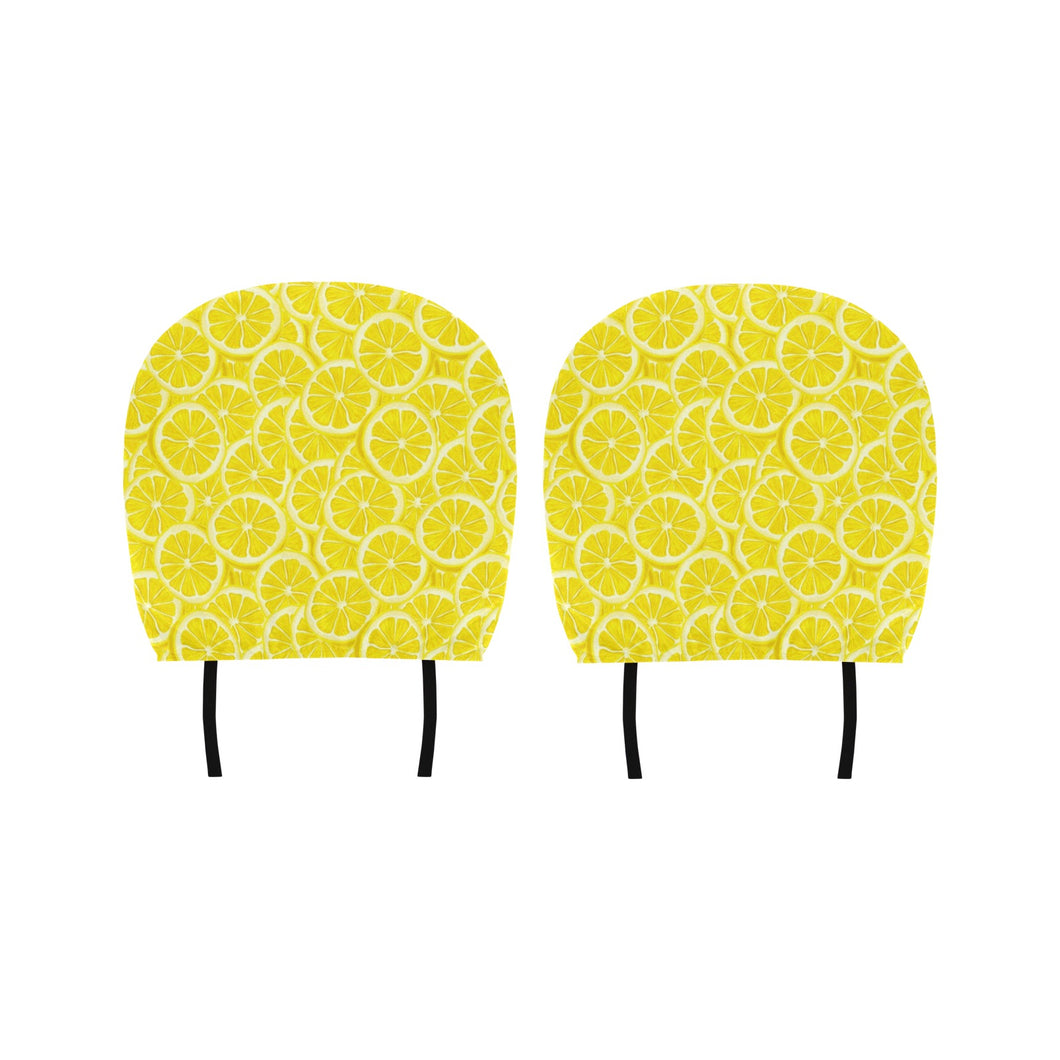 Sliced Lemon Pattern Car Headrest Cover